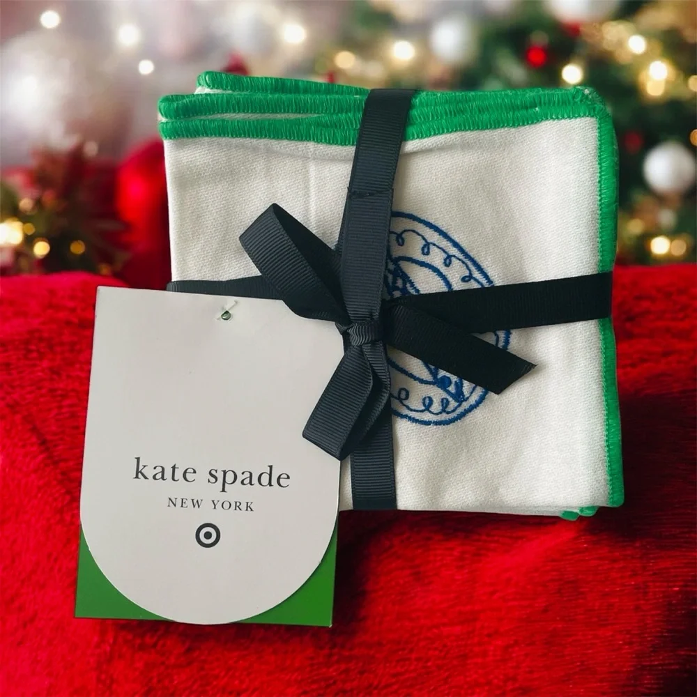 kate spade x Target Cloth Napkins Embroidered 4 pack set NWT